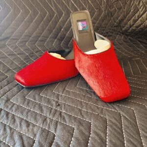 Art Effects solid red cow fur, low heel